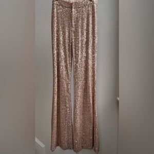 Sparkling Sequin Flair Pants in Rose Gold